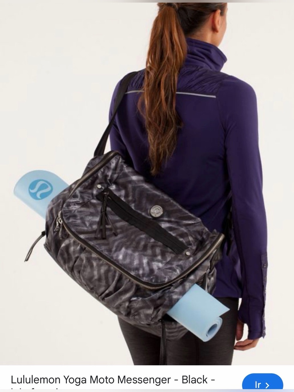 lululemon athletica Black Moto Messenger Yoga Bag